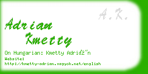 adrian kmetty business card